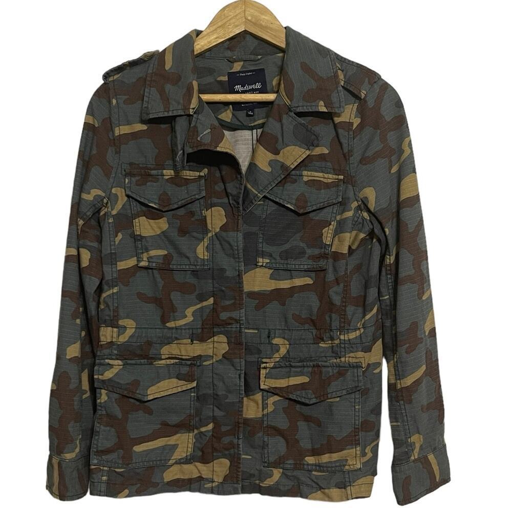 Madewell Womans Outbound Camo Utility Jacket Green Brown Size S